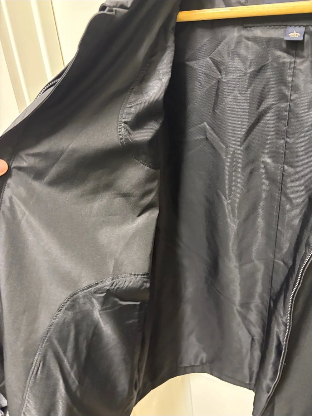 Banana Republic Black Nylon Zip Front water resistant Jacket Size L